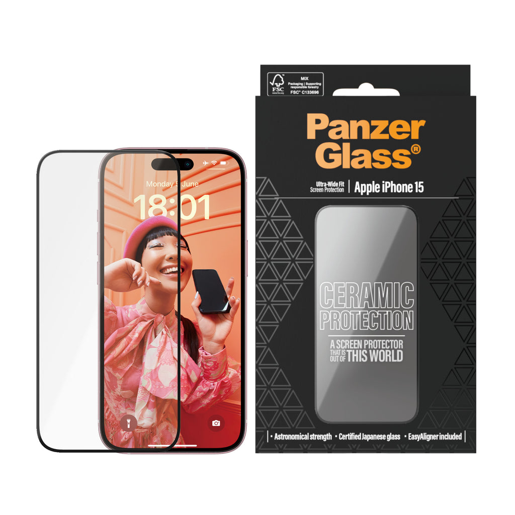 PanzerGlass ® Ceramic Protection for iPhone 15