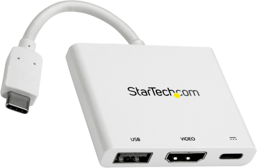Startech - Replicador de Puertos con Entrega de Potencia y Puerto USB-A, Blanco