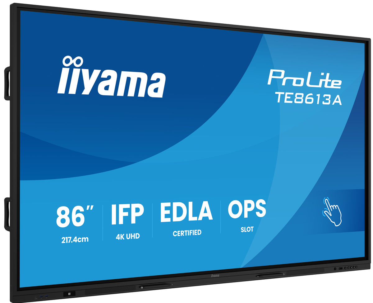 iiyama TE8613A-B3AG pantalla de señalización Panel plano interactivo 2,17 m (85.6") LCD Wifi 500 cd / m² 4K Ultra HD Negro Pantalla táctil Procesador incorporado Android 24/7 (3)
