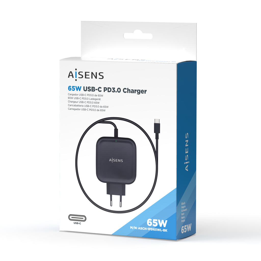 AISENS ASCH-1PD65WL-BK cargador de dispositivo móvil Cámara digital, Teléfono móvil, Smartphone, Tableta Corriente alterna Interior (4)