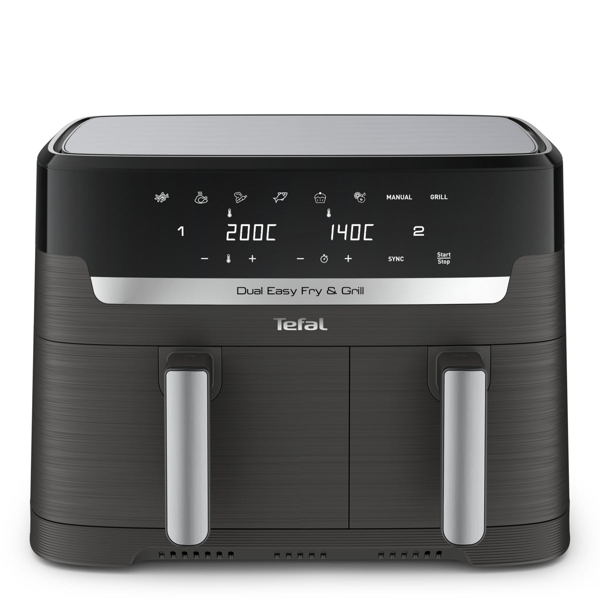 Tefal Dual Easy Fry & Grill EY905B Doble 8,3 L Independiente 2700 W Freidora de aire caliente Gris (2)