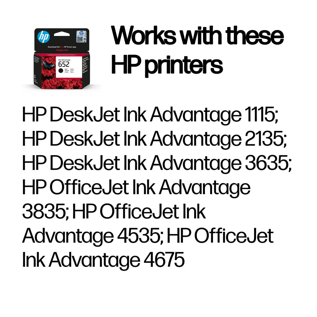 HP 652 Black Original Ink Advantage Cartridge ink cartridge 1 pc(s) Standard Yield (3)