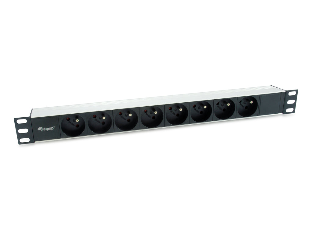 Equip 333313 unidad de distribución de energía (PDU) 8 salidas AC 1U Negro, Plata