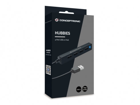 Conceptronic HUBBIES05B hub de interfaz USB 2.0 480 Mbit/s Negro (3)