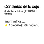 HP 951 Yellow Original Ink Cartridge cartucho de tinta 1 pieza(s) Rendimiento estándar (4)