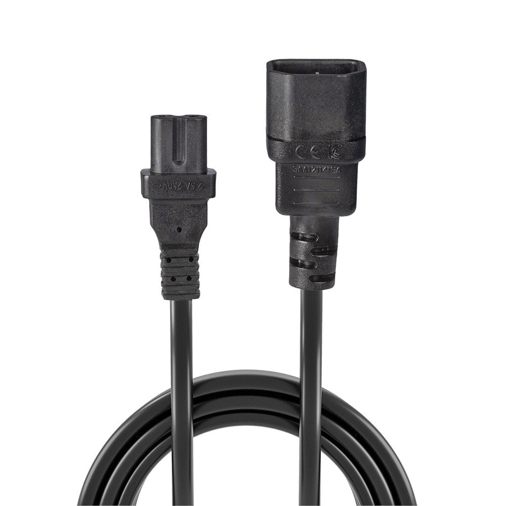 Lindy 30312 cable de transmisión Negro 2 m C14 acoplador C7 acoplador (2)