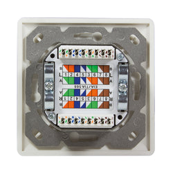 LogiLink NP0023 toma de corriente RJ-45 Metálico, Blanco (2)