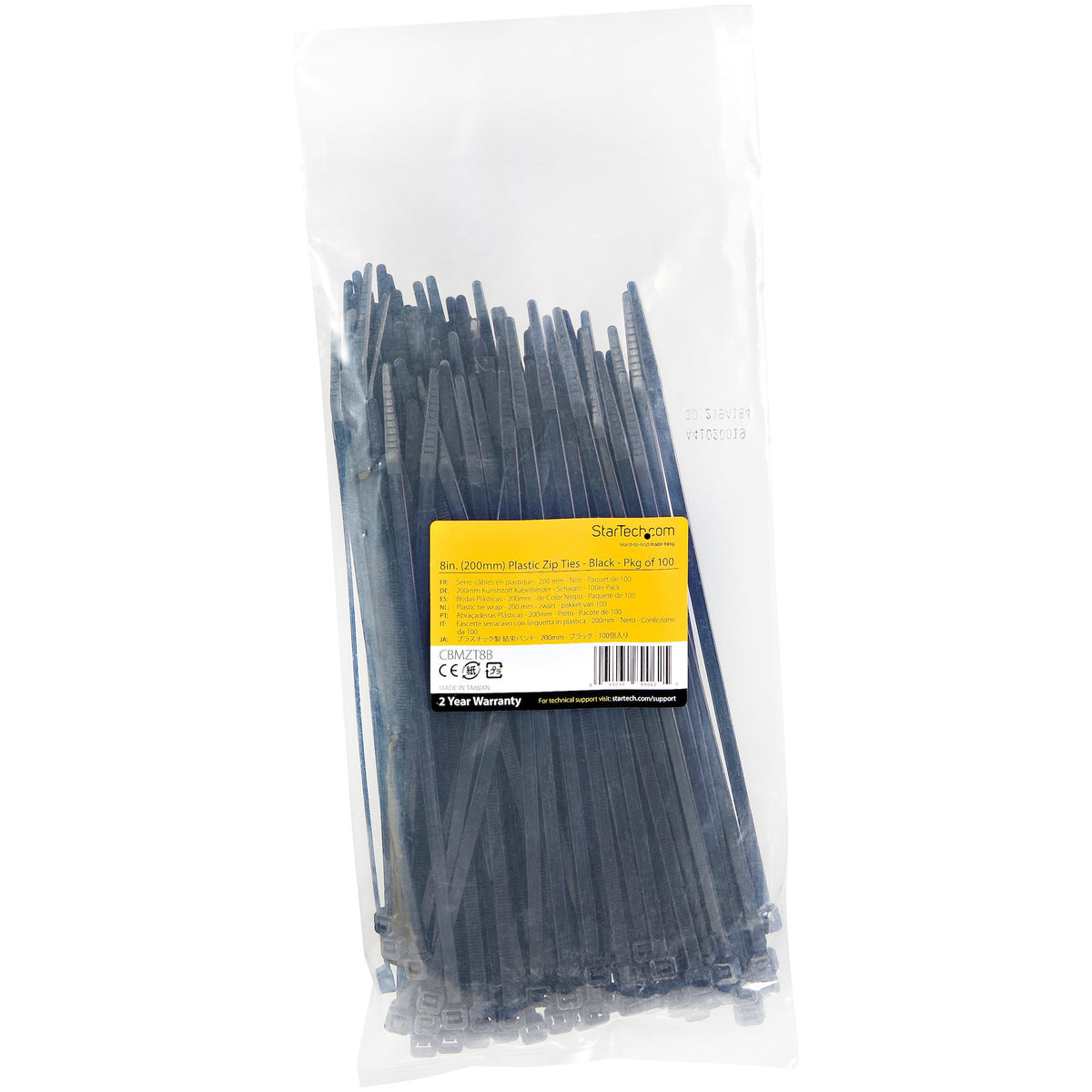 StarTech.com CBMZT8B presilla Brida reutilizable Nylon, Plástico Negro 100 pieza(s) (6)