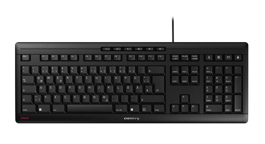 CHERRY STREAM teclado Hogar / Oficina USB QWERTY Portugués Negro, Gris