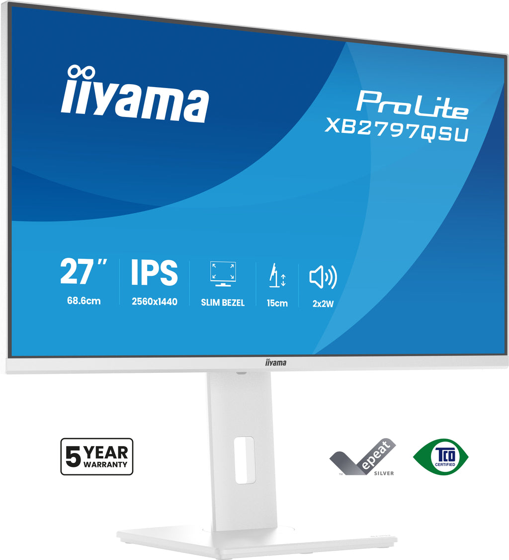 iiyama ProLite XB2797QSU-W1 pantalla para PC 68,6 cm (27") 2560 x 1440 Pixeles Quad HD LED Blanco