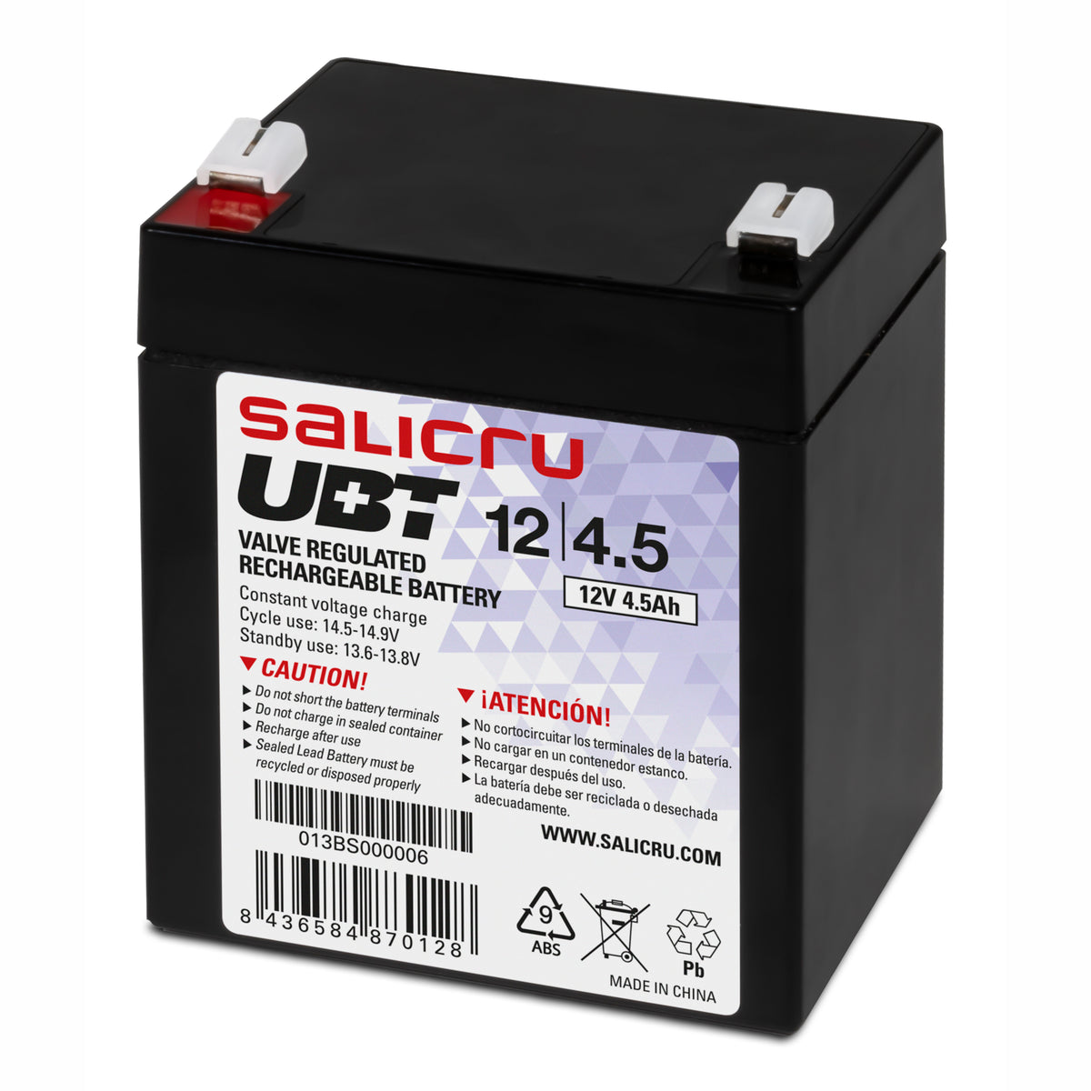 Salicru 013BS000006 batería para sistema ups Sealed Lead Acid (VRLA) 12 V 4,5 Ah (2)