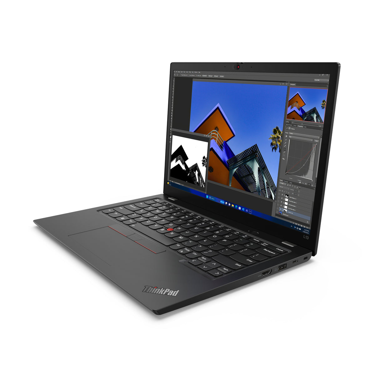 Lenovo ThinkPad L13 Gen 5 (Intel) Intel Core Ultra 5 135U Portátil 33,8 cm (13.3") WUXGA 32 GB LPDDR5-SDRAM 256 GB SSD Wi-Fi 6E (802.11ax) Windows 11 Pro Negro Inglés del Reino Unido (6)