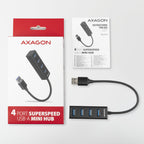 Axagon HUE-M1A hub de interfaz USB 3.2 Gen 1 (3.1 Gen 1) Type-A 5000 Mbit/s Negro (5)