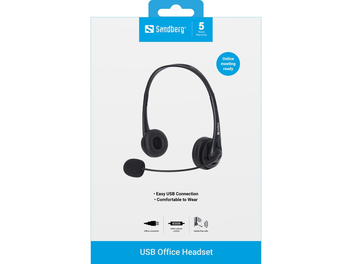 Sandberg 126-12 auricular y casco Auriculares Alámbrico Diadema Oficina/Centro de llamadas USB tipo A Negro (4)