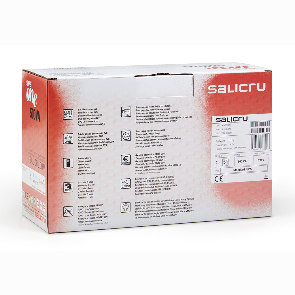 Salicru 662AF000002 sistema de alimentación ininterrumpida (UPS) Línea interactiva 0,7 kVA 360 W 2 salidas AC (5)