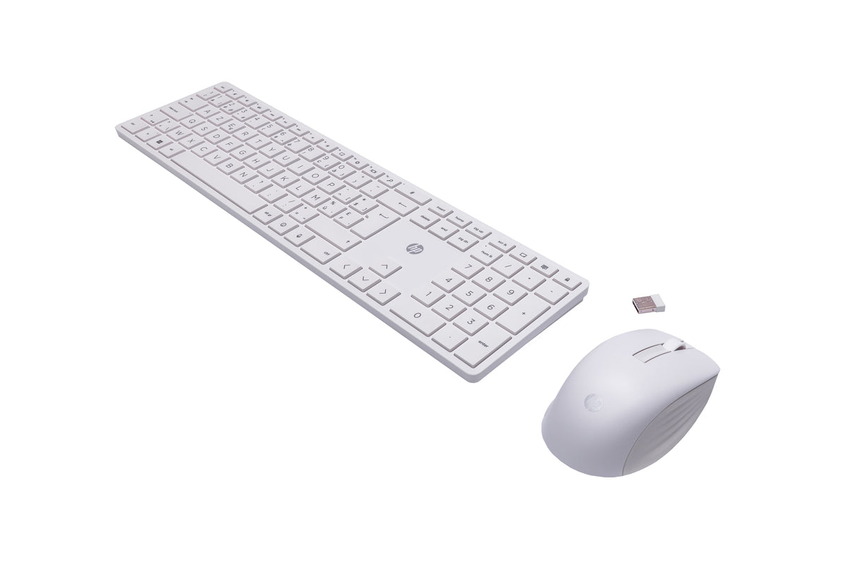 HP 650 Wireless Keyboard and Mouse Combo teclado Ratón incluido Hogar RF inalámbrico AZERTY Belga Blanco (3)