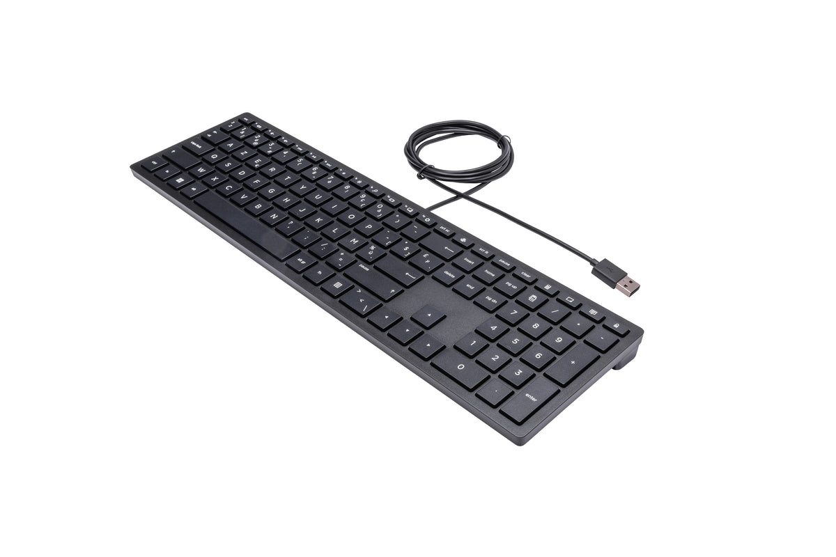 HP Pavilion Wired Keyboard 300 teclado Oficina USB AZERTY Belga Negro (3)