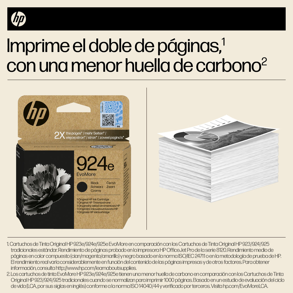 HP 924e EvoMore Black Original Ink Cartridge cartucho de tinta 1 pieza(s) Alto rendimiento (XL) Negro (4)