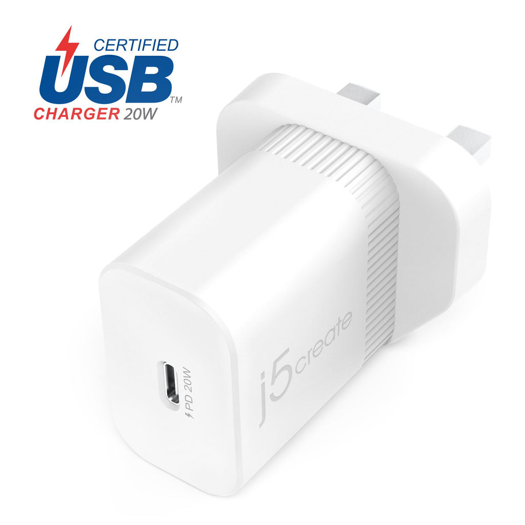 j5create JUP1420-FN cargador de dispositivo móvil Universal Blanco Corriente alterna Carga rápida Interior