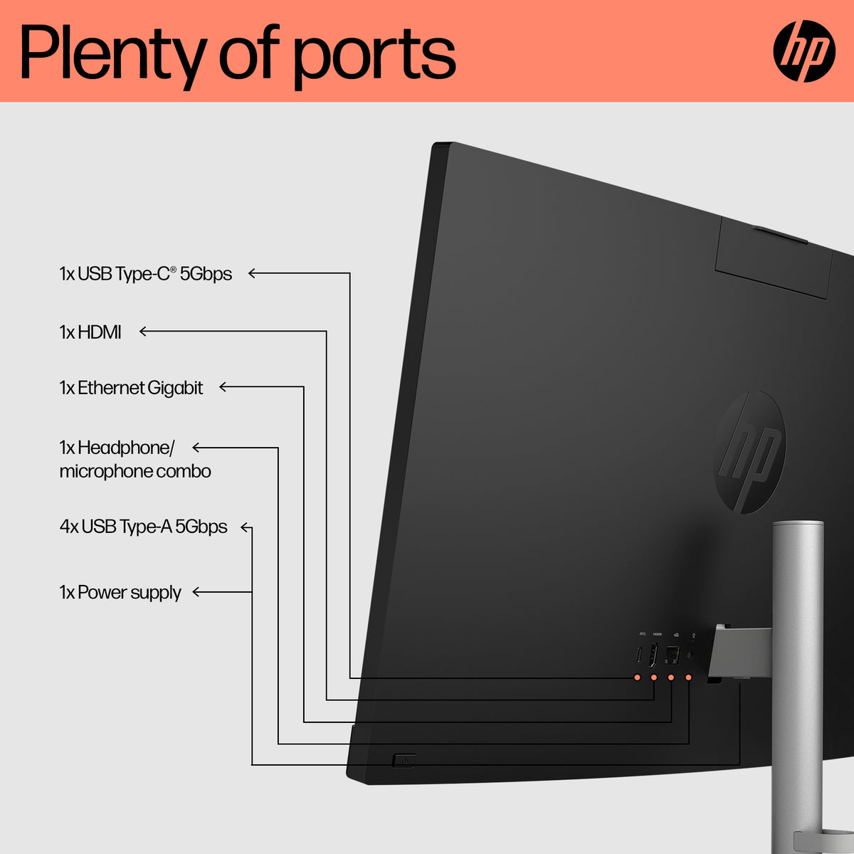 HP All-in-One 24-cr0003na AMD Ryzen™ 5 7520U 60.5 cm (23.8") 1920 x 1080 pixels All-in-One PC 8 GB LPDDR5-SDRAM 512 GB SSD Windows 11 Home Wi-Fi 6 (802.11ax) White (4)