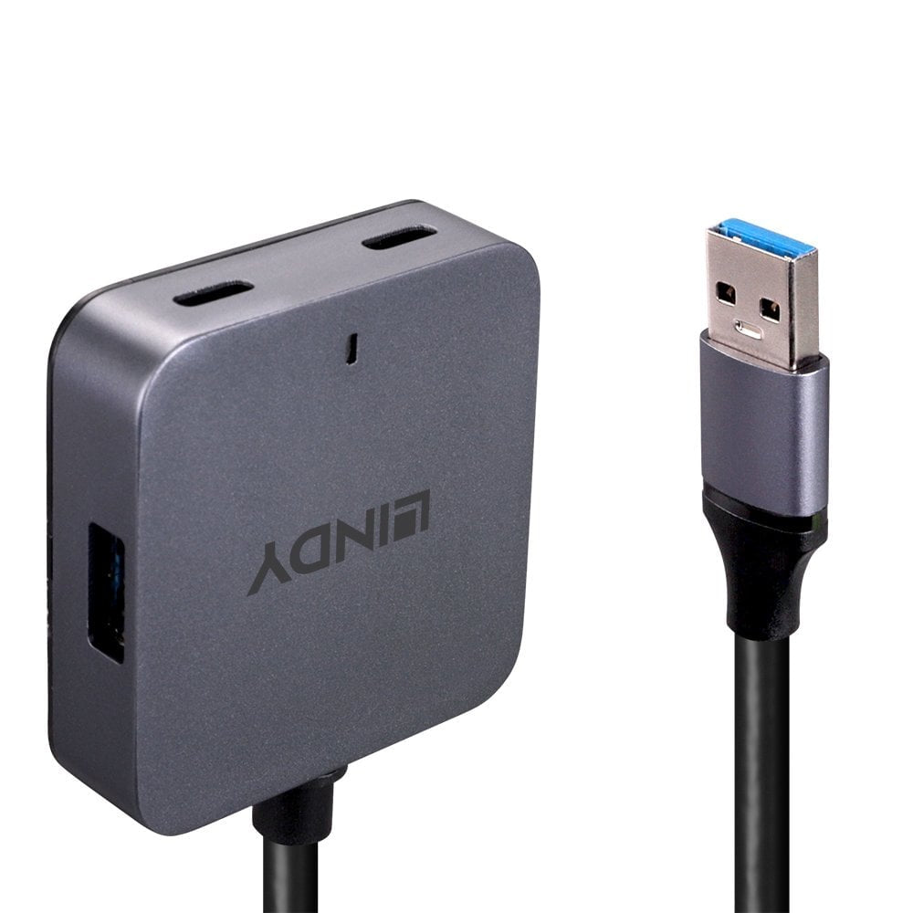 Lindy 43388 hub de interfaz USB 3.2 Gen 1 (3.1 Gen 1) Type-A 5000 Mbit/s Negro, Gris (5)