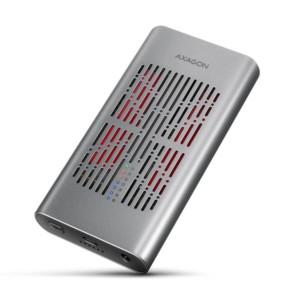 Axagon EEM2-20GD base de conexión para disco duro USB 3.2 Gen 2 (3.1 Gen 2) Type-C Negro, Gris