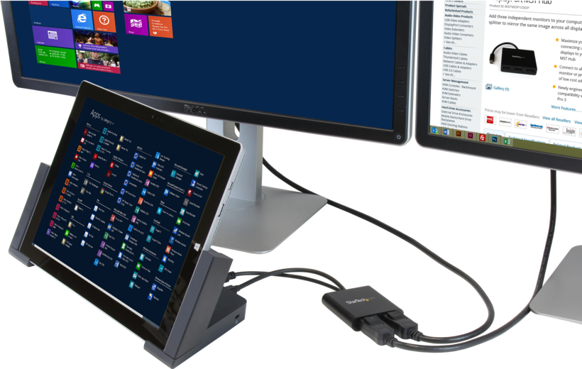 Startech MSTMDP122DP - Hub MST, Bifurcador de vídeo, 2 x DisplayPort, sobremesa (3)