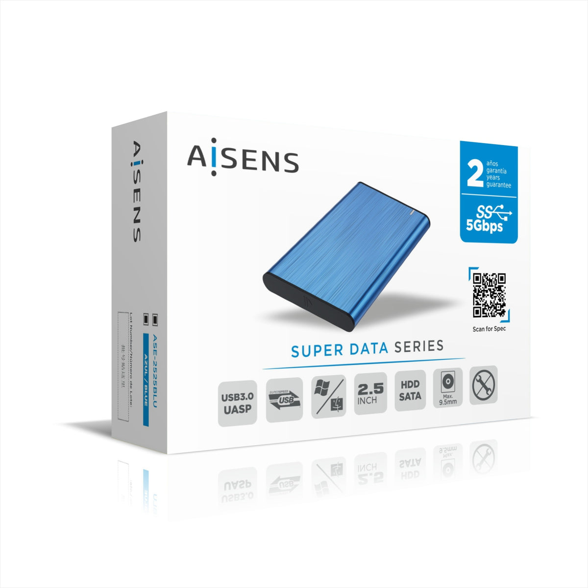 AISENS ASE-2525BLU caja para disco duro externo Caja externa para unidad de estado sólido (SSD) 2.5" (5)
