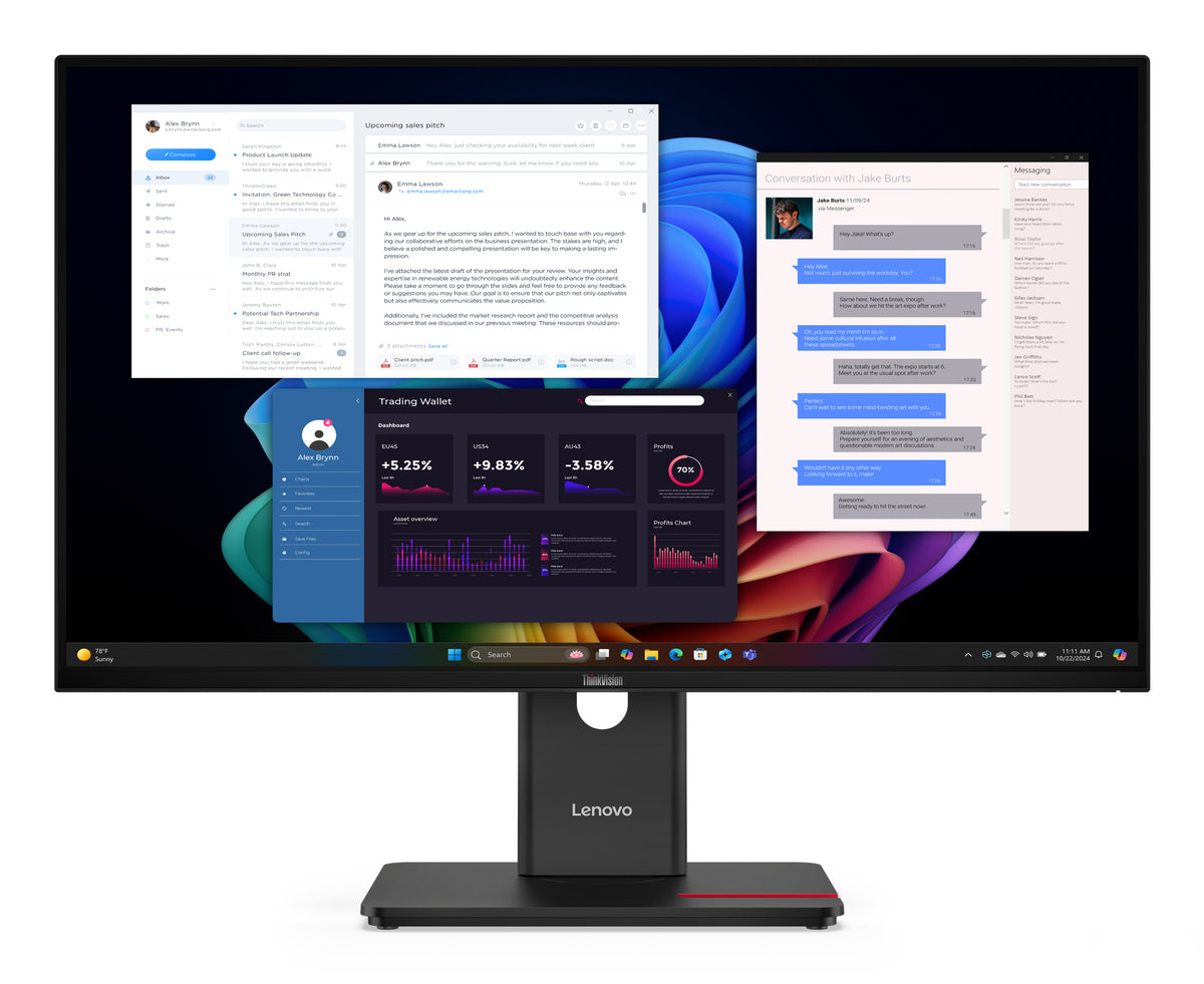 Lenovo ThinkVision T27UD-40 pantalla para PC 68,6 cm (27") 3840 x 2160 Pixeles 4K Ultra HD LCD Negro (2)