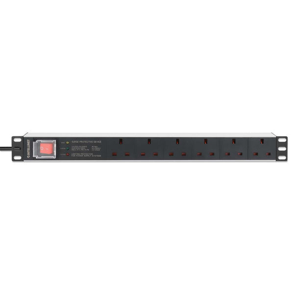 Intellinet 715195 unidad de distribución de energía (PDU) 6 salidas AC 1U Negro, Blanco (4)