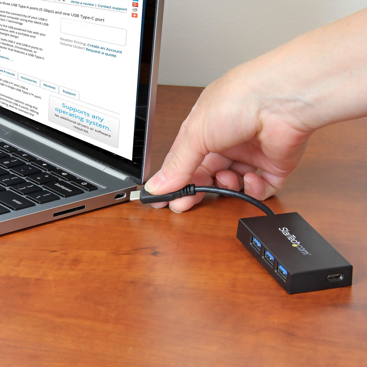 StarTech.com HB30C3A1CFB hub de interfaz USB 3.2 Gen 1 (3.1 Gen 1) Type-C 5000 Mbit/s Negro (5)