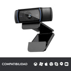 Logitech C920 Pro HD cámara web 3 MP 1920 x 1080 Pixeles USB Negro (6)
