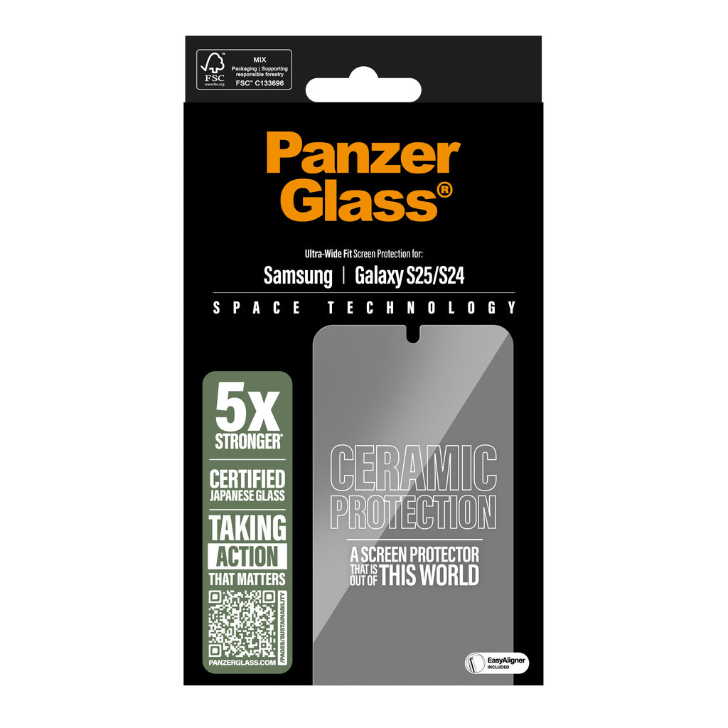 PanzerGlass ® Ceramic Screen Protector Samsung Galaxy S25 | S24 | Ultra-Wide Fit w. EasyAligner Protector de pantalla 1 pieza(s) (3)