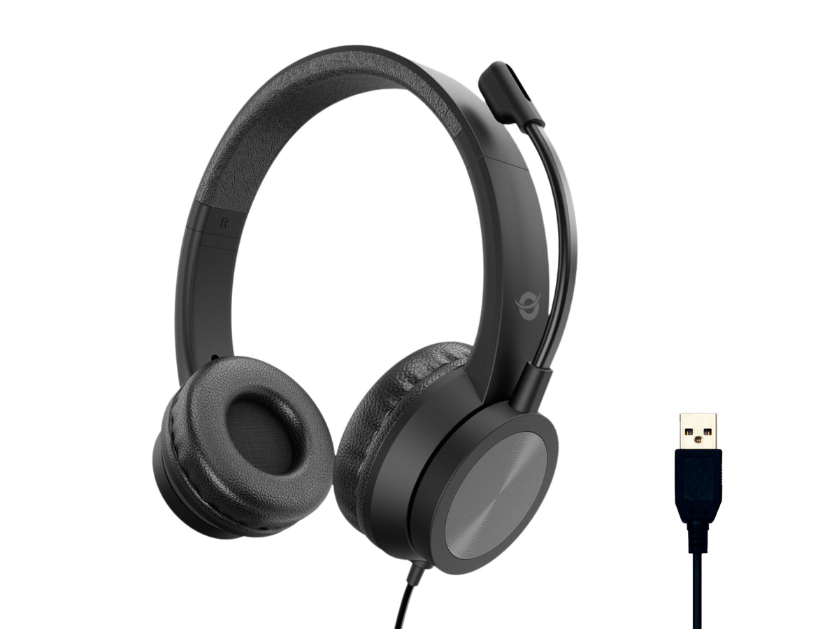 Conceptronic POLONA05B auricular y casco Auriculares Alámbrico Diadema Business/Everyday USB tipo A Negro