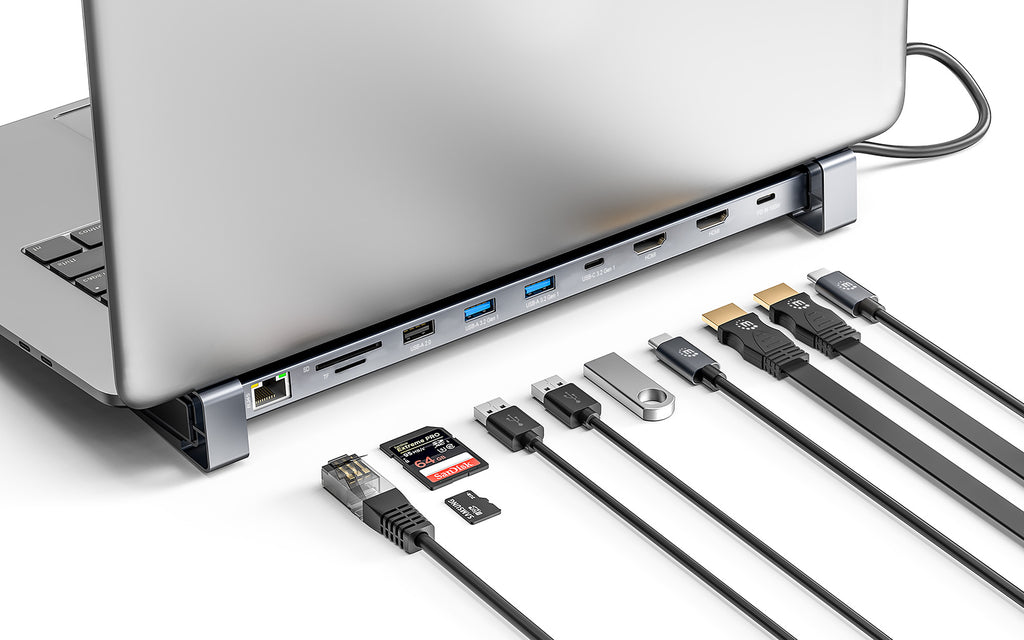 Manhattan 190398 base para portátil y replicador de puertos Alámbrico USB 3.2 Gen 1 (3.1 Gen 1) Type-C Gris (6)