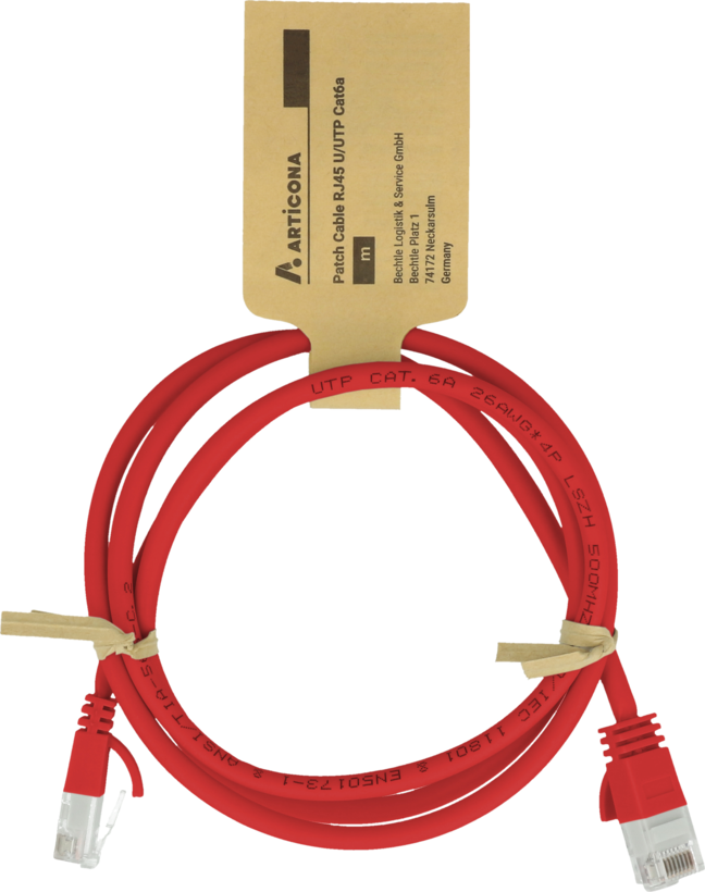 Cable patch RJ45 U/UTP Cat6a 10 m rojo (5)