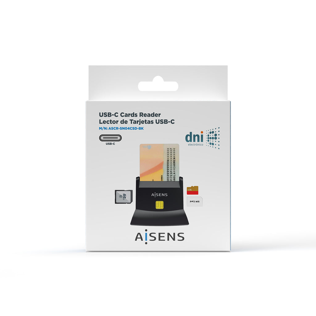 AISENS ASCR-SN04CSD-BK lector de control de acceso Lector USB de control de acceso (7)