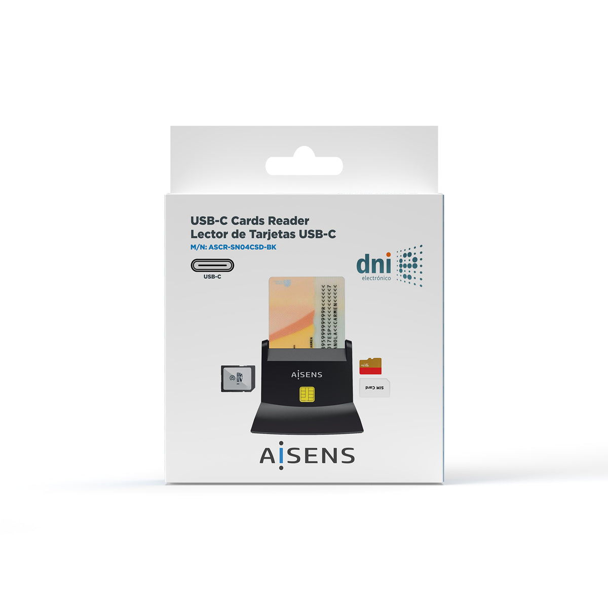 AISENS ASCR-SN04CSD-BK lector de control de acceso Lector USB de control de acceso (7)