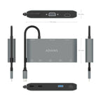 AISENS ASUC-8P010-GR base para portátil y replicador de puertos Alámbrico USB 3.2 Gen 1 (3.1 Gen 1) Type-C (5)
