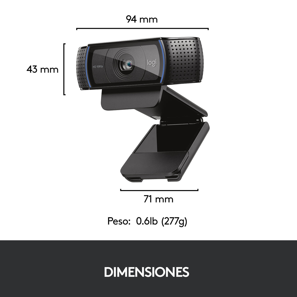 Logitech C920 Pro HD cámara web 3 MP 1920 x 1080 Pixeles USB Negro (8)