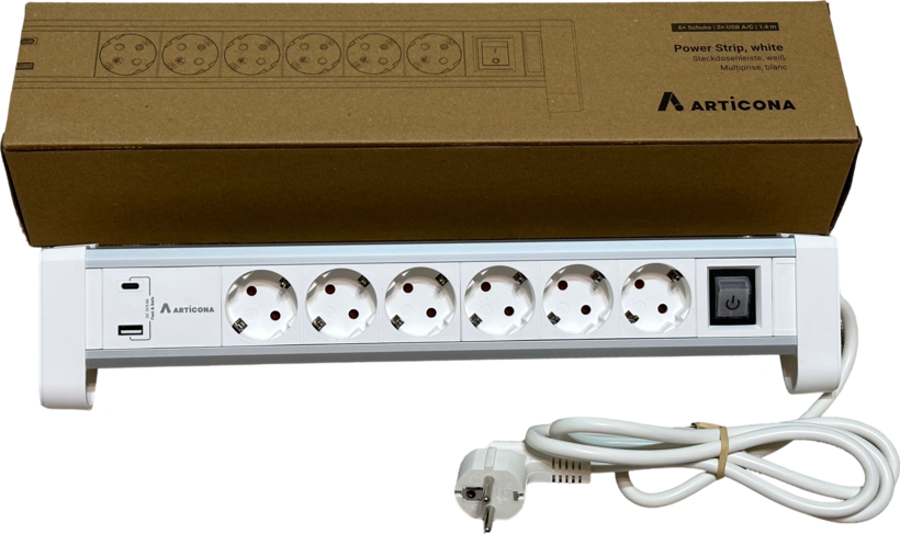 Regleta 6 ranuras + 2x USB A/C 1,4 m (5)