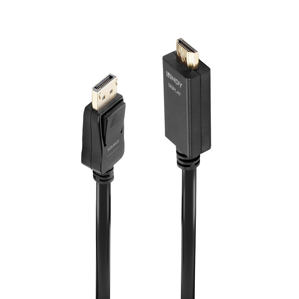 Lindy 36924 adaptador de cable de vídeo 5 m DisplayPort HDMI tipo A (Estándar) Negro (2)
