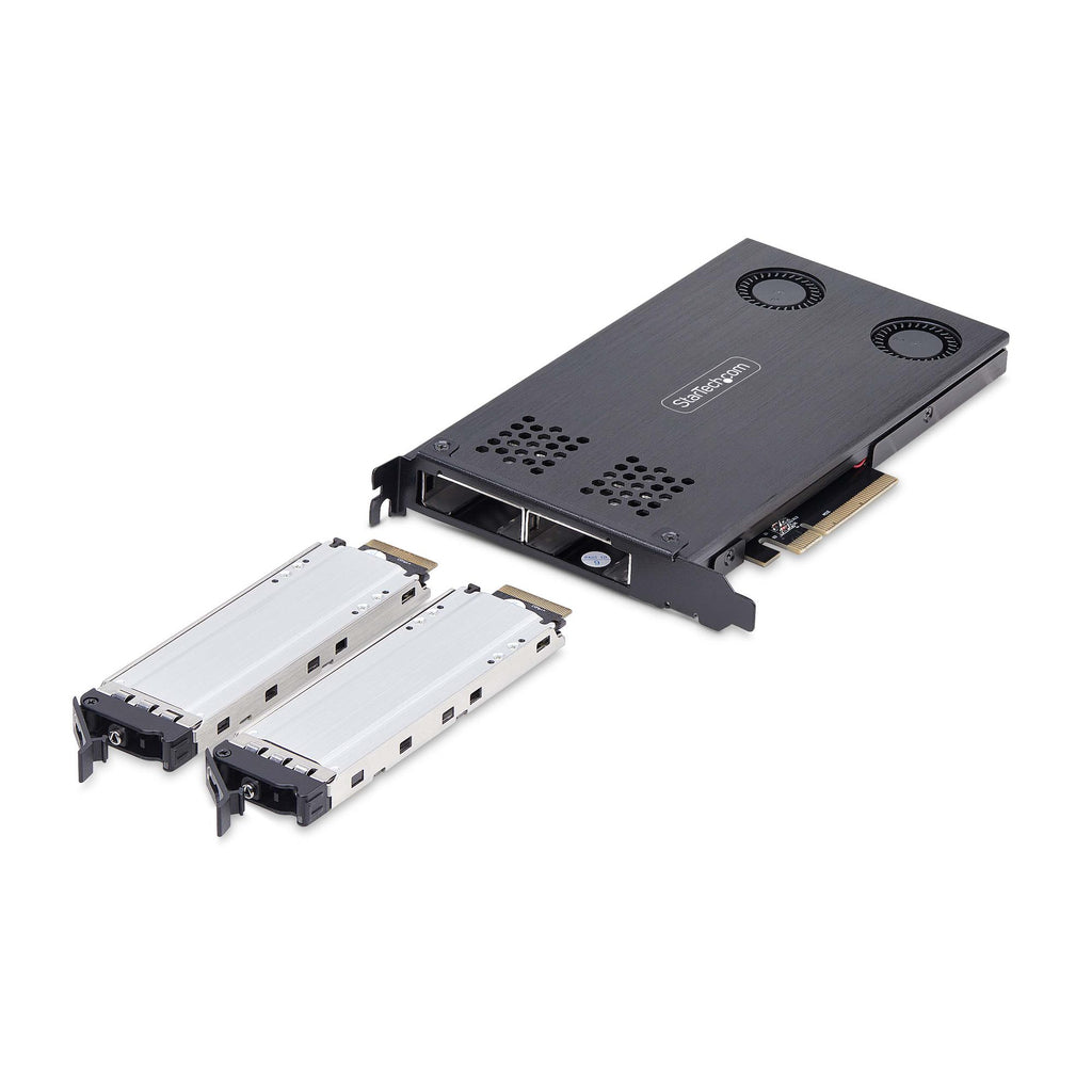 StarTech.com 2M2-REMOVABLE-PCIE panel bahía disco duro Placa de bus común o backplane Negro (2)