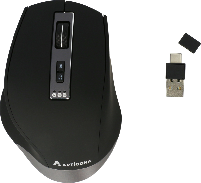 Ratón ARTICONA ergo BT + USB A/C gris (6)