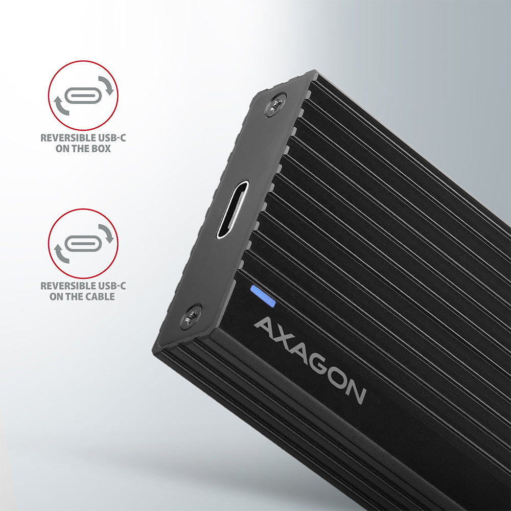Axagon EEM2-GTR caja para disco duro externo Caja externa para unidad de estado sólido (SSD) Negro M.2 (5)