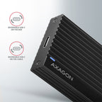 Axagon EEM2-GTR caja para disco duro externo Caja externa para unidad de estado sólido (SSD) Negro M.2 (5)