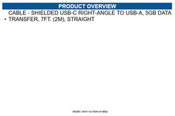 Cable USB-C a USB-A Zebra CBL-U67-S07ZAR blindado, 2 metros