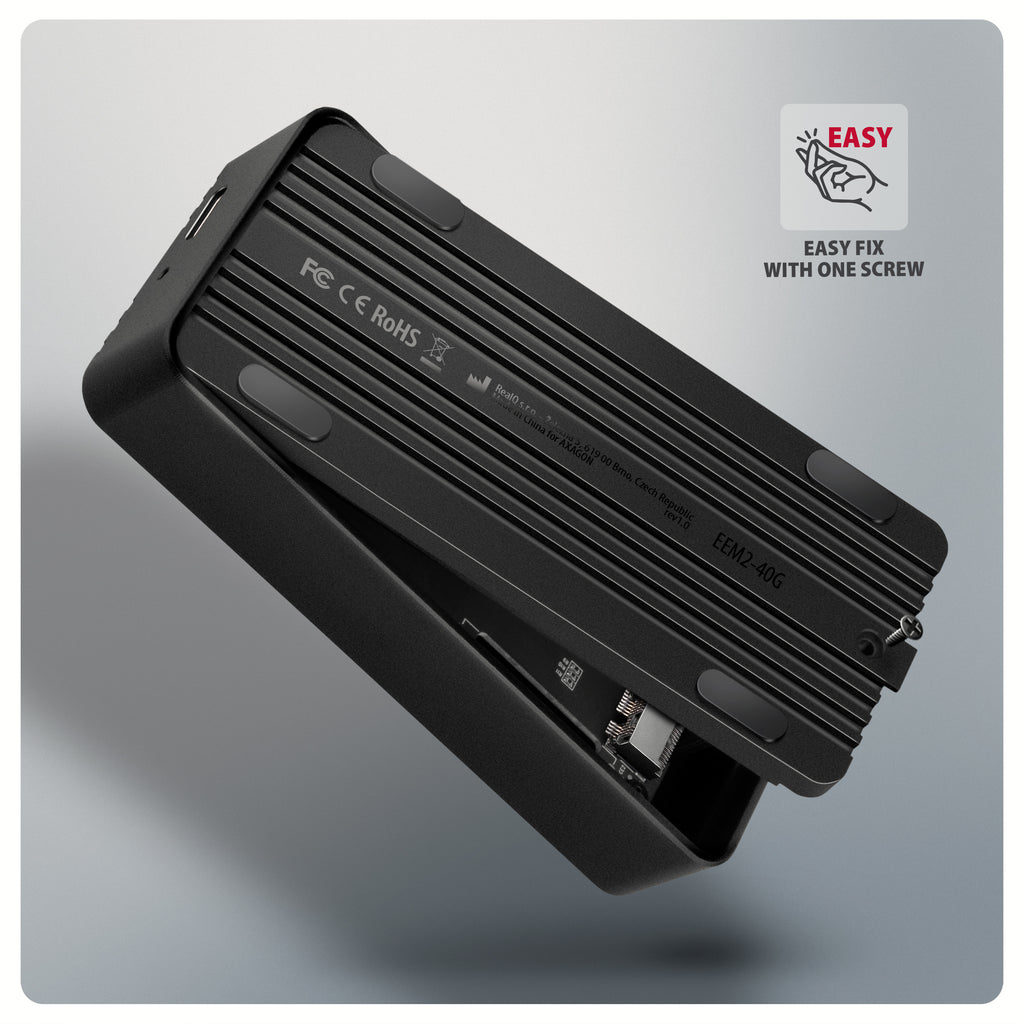 Axagon EEM2-40G caja para disco duro externo Caja externa para unidad de estado sólido (SSD) Negro M.2 (9)