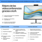 HP Series 5 Pro 27 inch QHD USB-C Conferencing Monitor - 527pm pantalla para PC 68,6 cm (27") 2560 x 1440 Pixeles Quad HD LCD Negro (4)