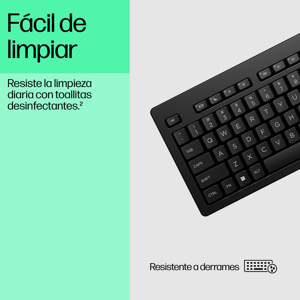 HP 125 USB Wired Keyboard teclado Negro (7)